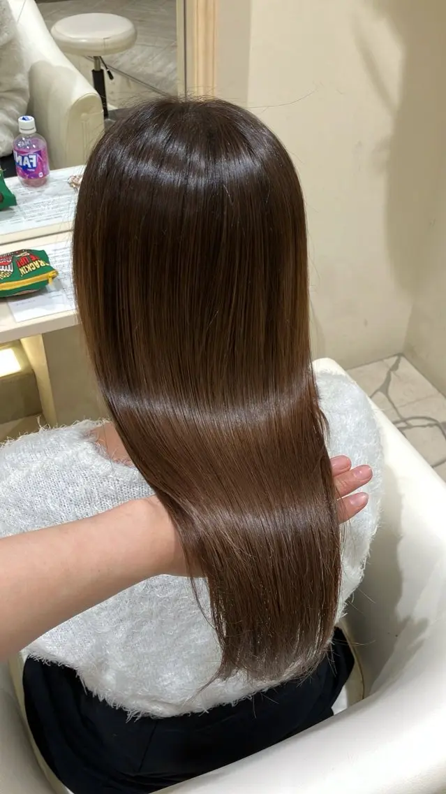 セミロング カラー カット ヘアカラー トリートメント 久野紗愛 【髪質改善　艶髪】のヘアスタイル