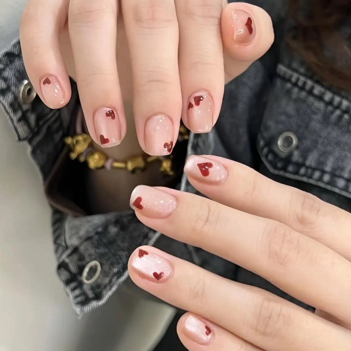 ネイル ハート バレンタイン ハンドネイル Miya🎀 nailのネイルデザイン