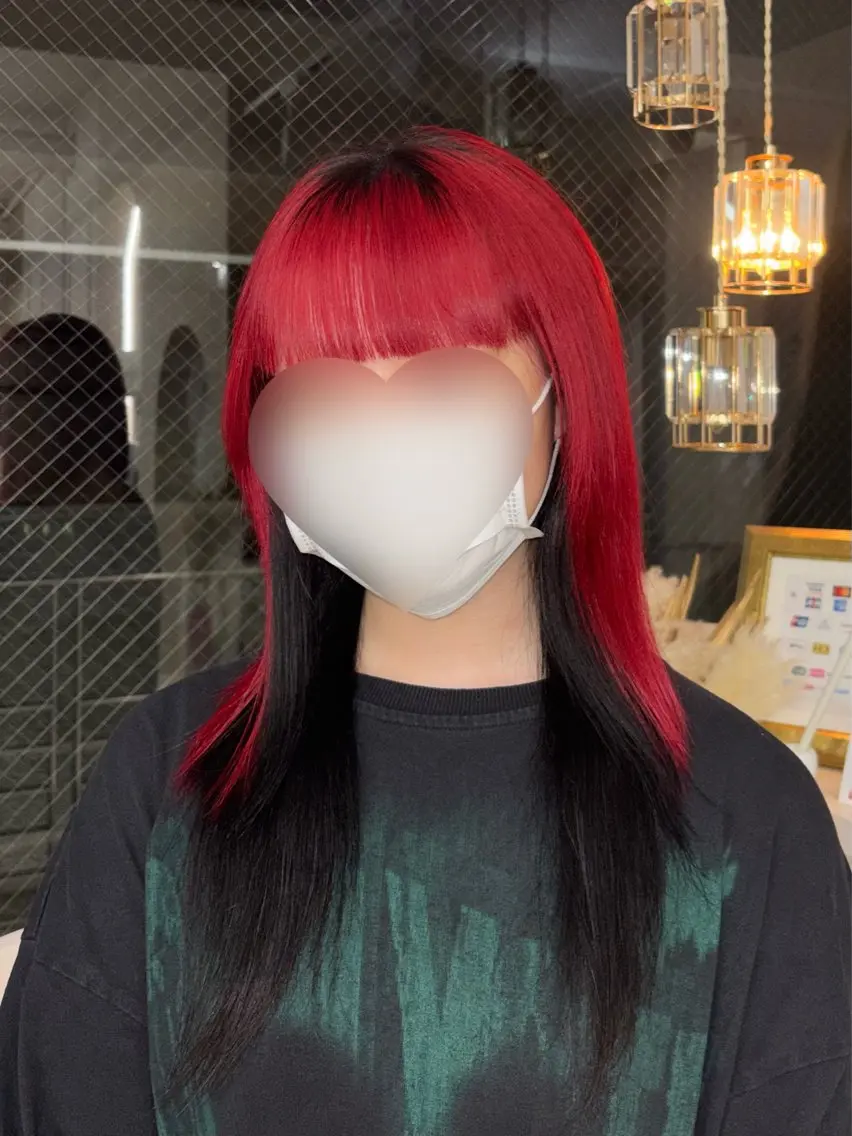 セミロング カラー ブリーチ ヘアカラー トリートメント XELM高崎 nearaのヘアスタイル