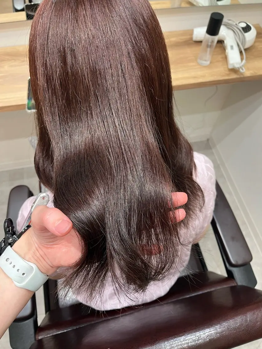 ミディアム カラー ブラウンカラー ピンクカラー ピンクブラウン ヘアカラー トリートメント 🫧ぷる艶カラー🫧 Yuubi🦩のヘアスタイル