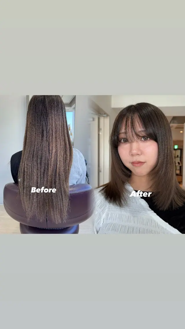 ミディアム レイヤーカット 瀬戸 杏珠のヘアスタイル