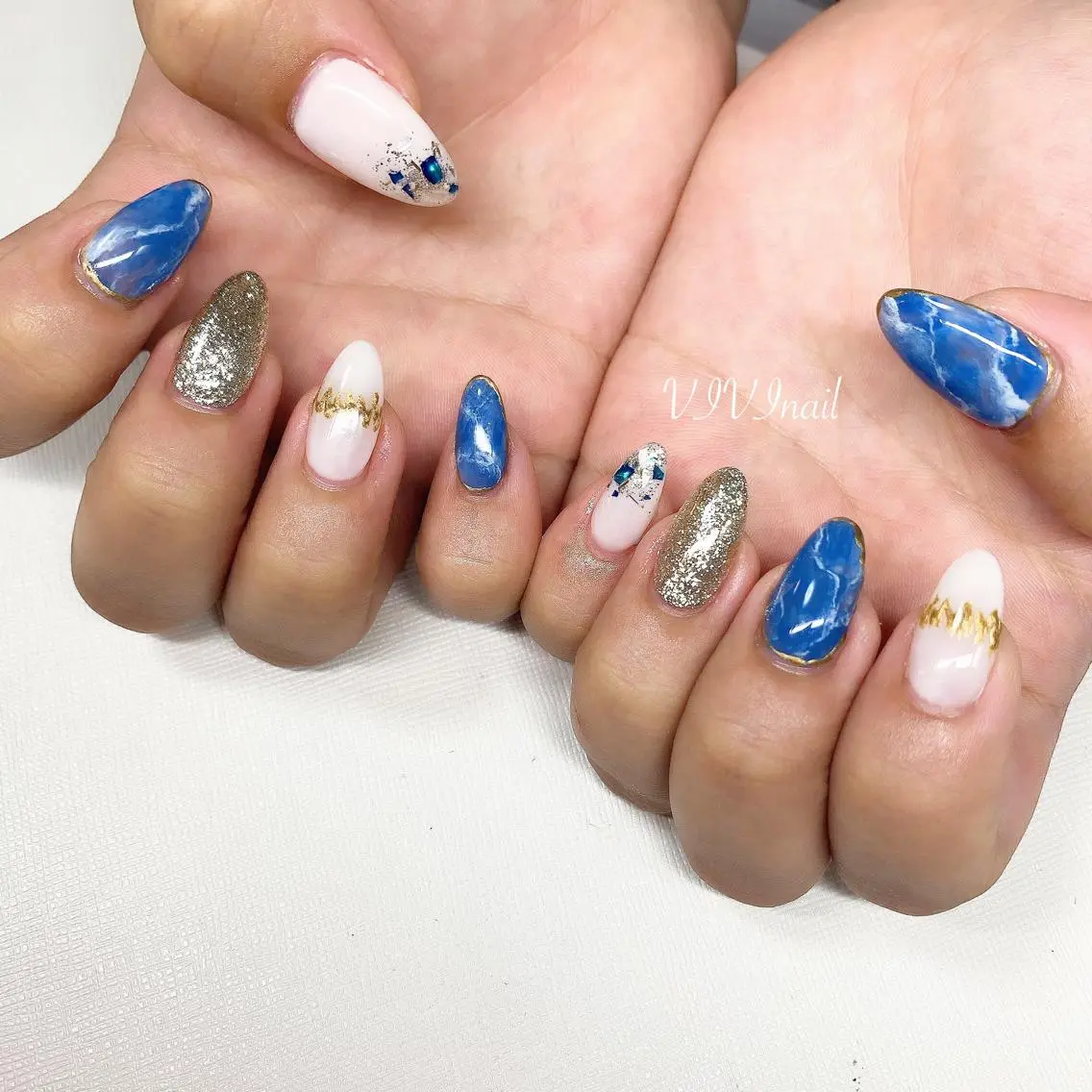 ネイル 大理石ネイル(マーブル) ハンドネイル vivi nailのネイルデザイン