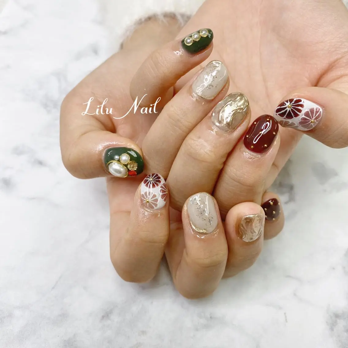 ネイル 成人式 ニュアンスネイル モチの良さ◉ フィルインネイル♡のネイルデザイン