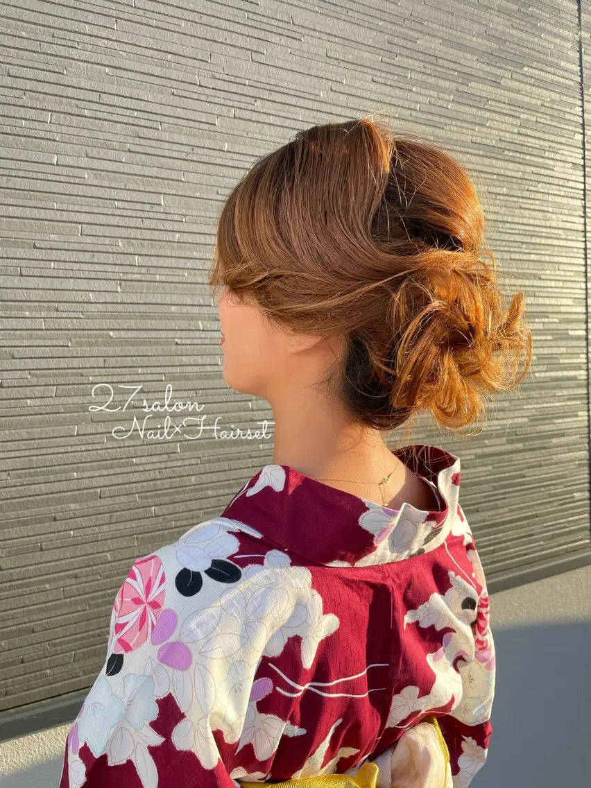 ヘアアレンジ 浴衣 27salon yuinaのネイルデザイン