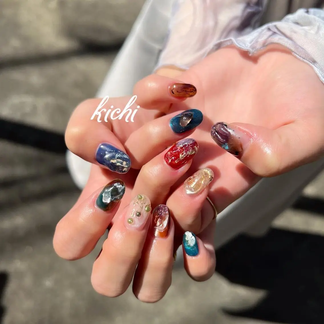 ネイル ジェルネイル 持ち込み ニュアンスネイル パラジェル シンプルネイル kichi・: *のネイルデザイン