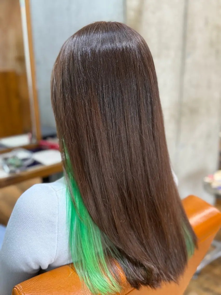 ロング カラー ヘアカラー トリートメント 🎨デザイン🥇 美髪・艶髪 日暮千敬のヘアスタイル