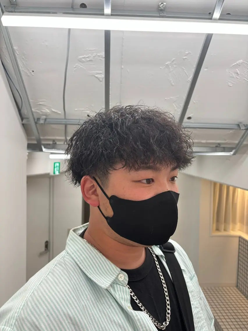 パーマ メンズ マッシュ カット パーマ 【メンズヘア特化】 オオヤチユソラのヘアスタイル