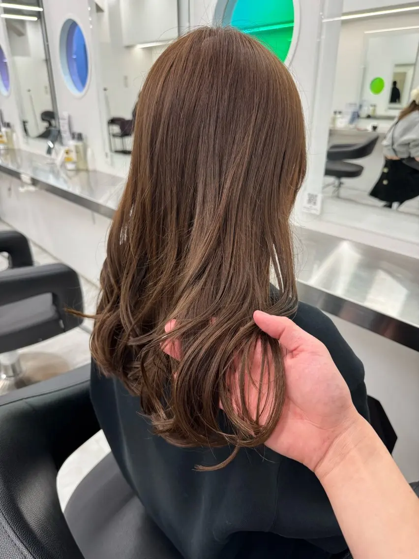 セミロング カラー カット ヘアカラー トリートメント ヘッドスパ ヘアセット 韓国ハッシュカット カラー🤍しゅうじのヘアスタイル
