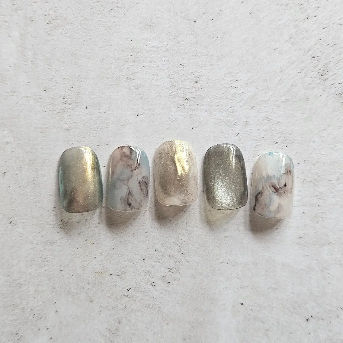 ネイル ブルー ハンドネイル Nailsalon manoのネイルデザイン