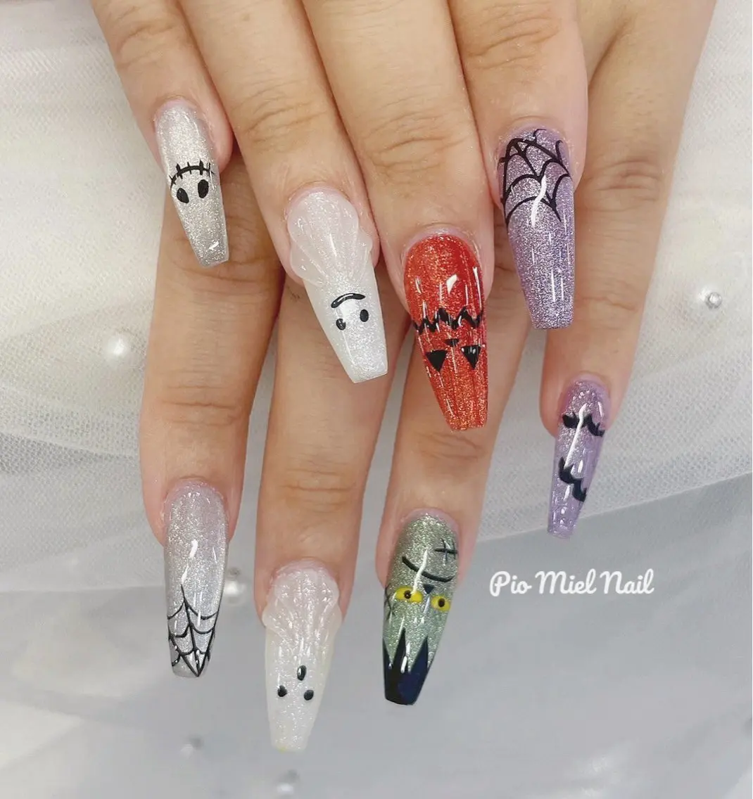 ネイル ハロウィン ハンドネイル momo 長さだしのネイルデザイン