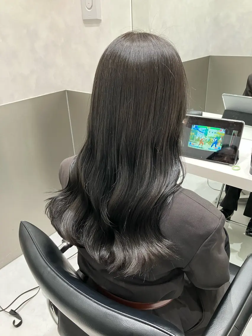 ロング カラー カット ヘアカラー トリートメント 💖ブリーチなし透明 感💖ASAHIのヘアスタイル