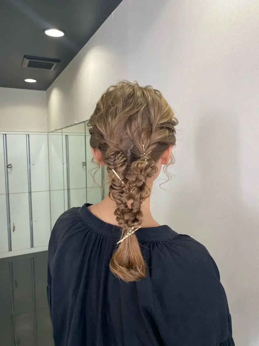 ロング ヘアアレンジ 暖色カラー /ヘアアレンジ/花鈴のヘアスタイル