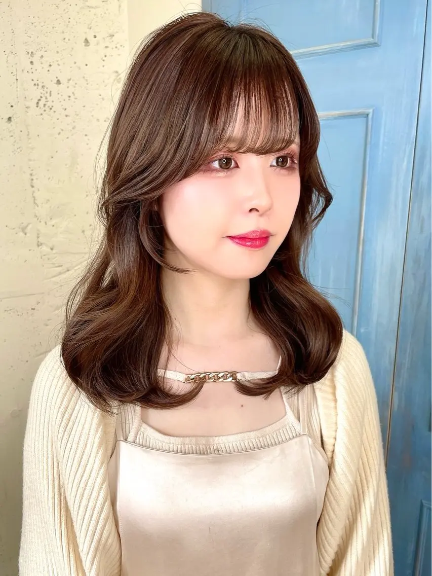 セミロング 似合わせカット 江口 さやかのヘアスタイル