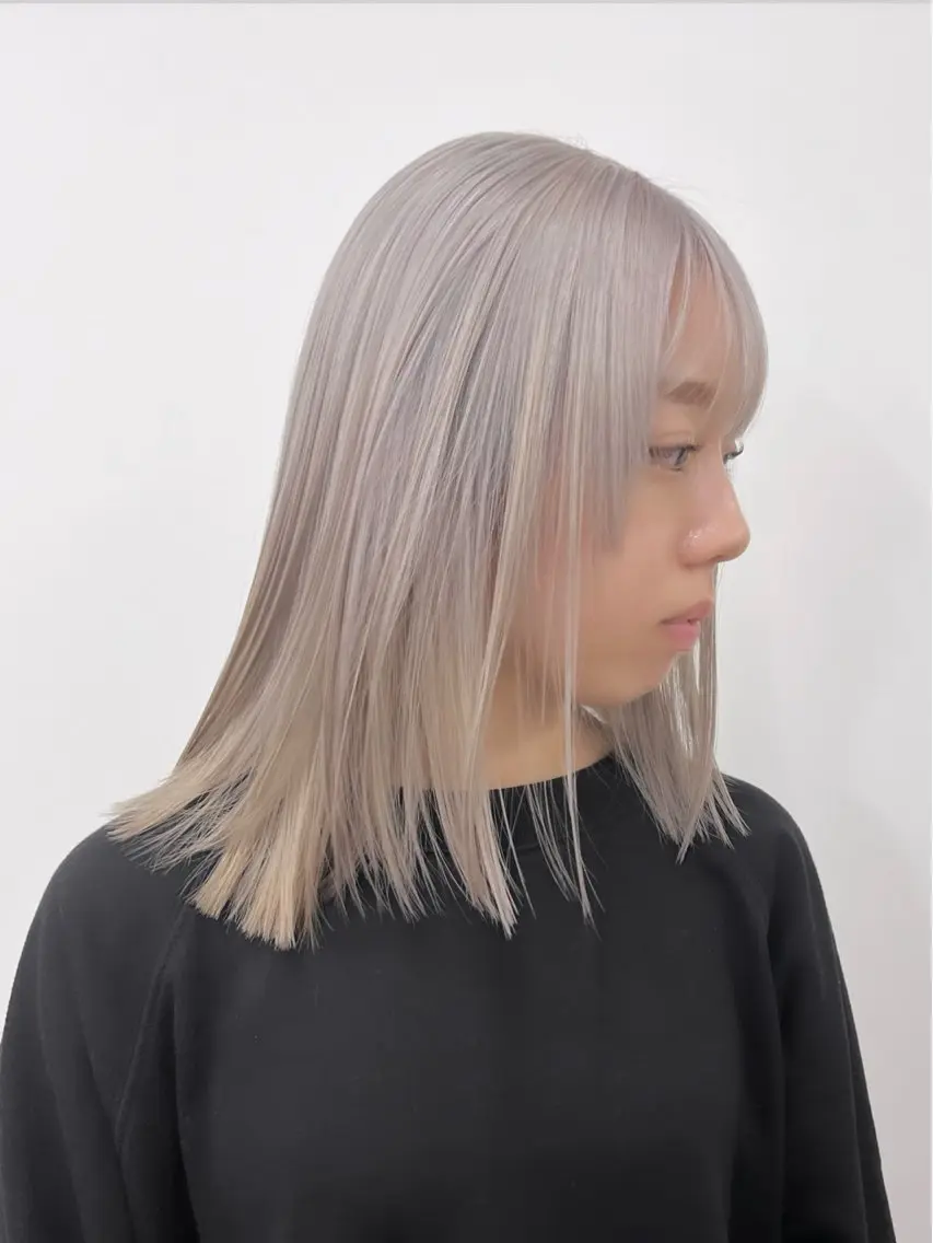 ミディアム カラー ベージュカラー ブリーチ ブロンド ブラウンカラー ケアブリーチ ブリーチ ハイトーン 特化🌈フジタハルキのヘアスタイル