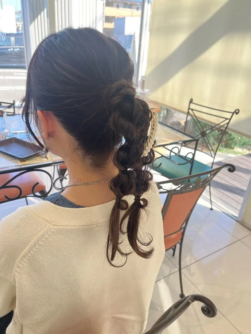 ロング ヘアアレンジ ヘアセット 下四日市 翠のマツエク・マツパデザイン