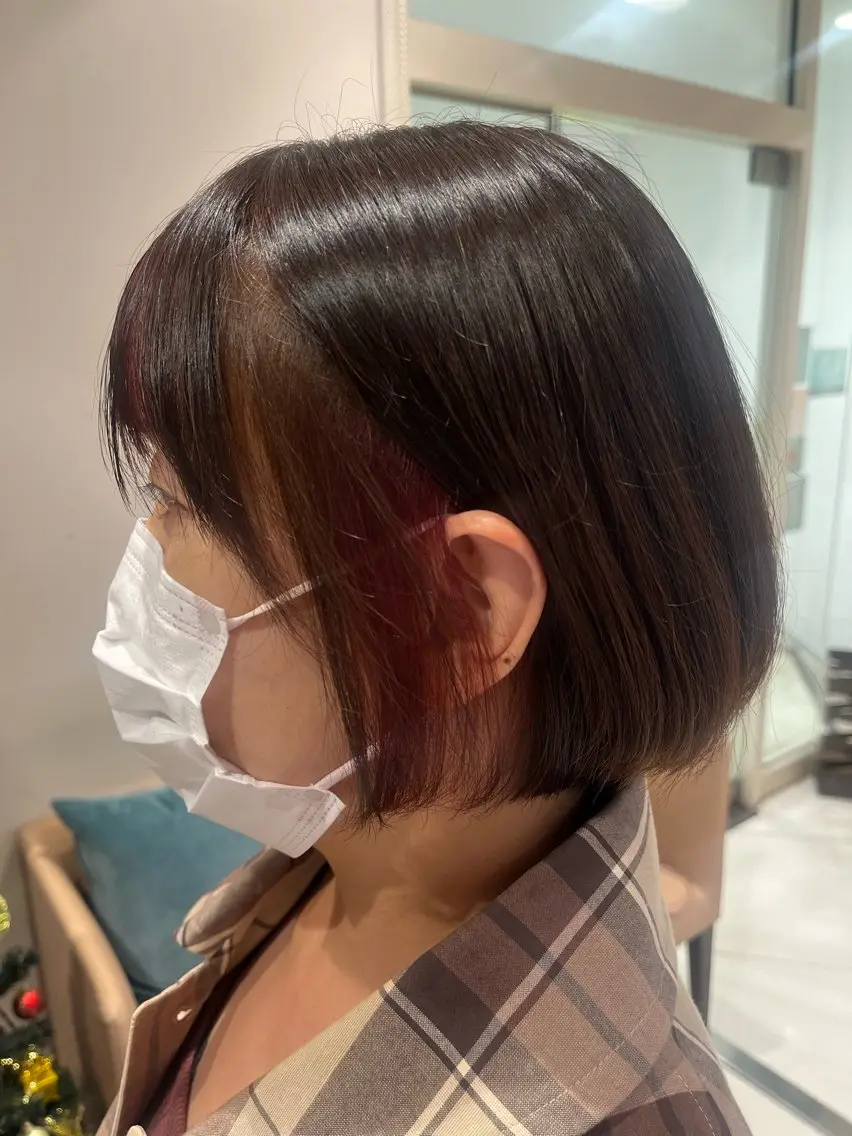 カラー ブラウンカラー イヤリングカラー ピンクカラー ヘアカラー モデル様募集中 田中ゆらのヘアスタイル