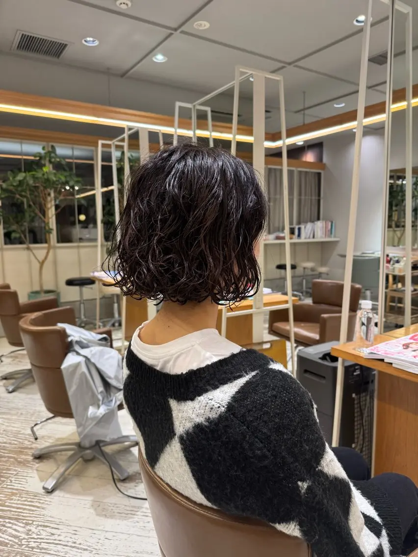 ミディアム パーマ ミディアムパーマ ✨大人ショートヘア ✨ロイのヘアスタイル