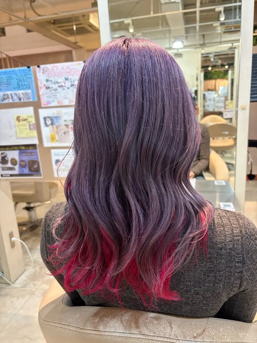 ロング カラー ピンクカラー ヘアカラー 小森 永のヘアスタイル