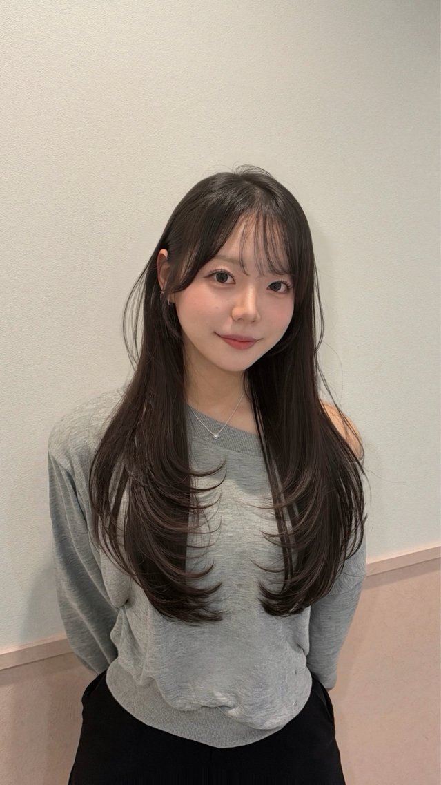ロング カット ヘアセット 韓国レイヤー/なんば /Takunaのヘアスタイル