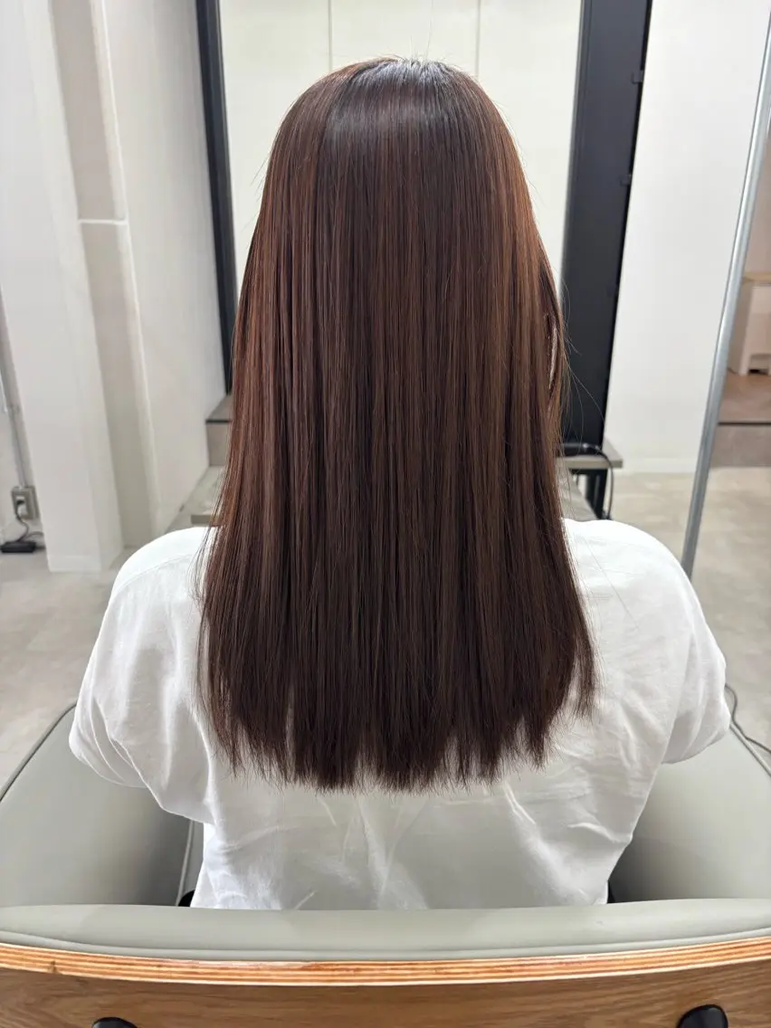 ロング 縮毛矯正 カット ヘアカラー トリートメント 透明感カラー/髪質改 善/烏丸御池/寿々乃のヘアスタイル