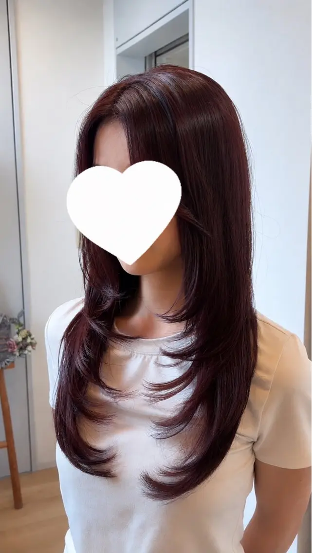 カラー カット ヘアカラー 韓国レイヤー艶カラー ブリーチ otohaのヘアスタイル