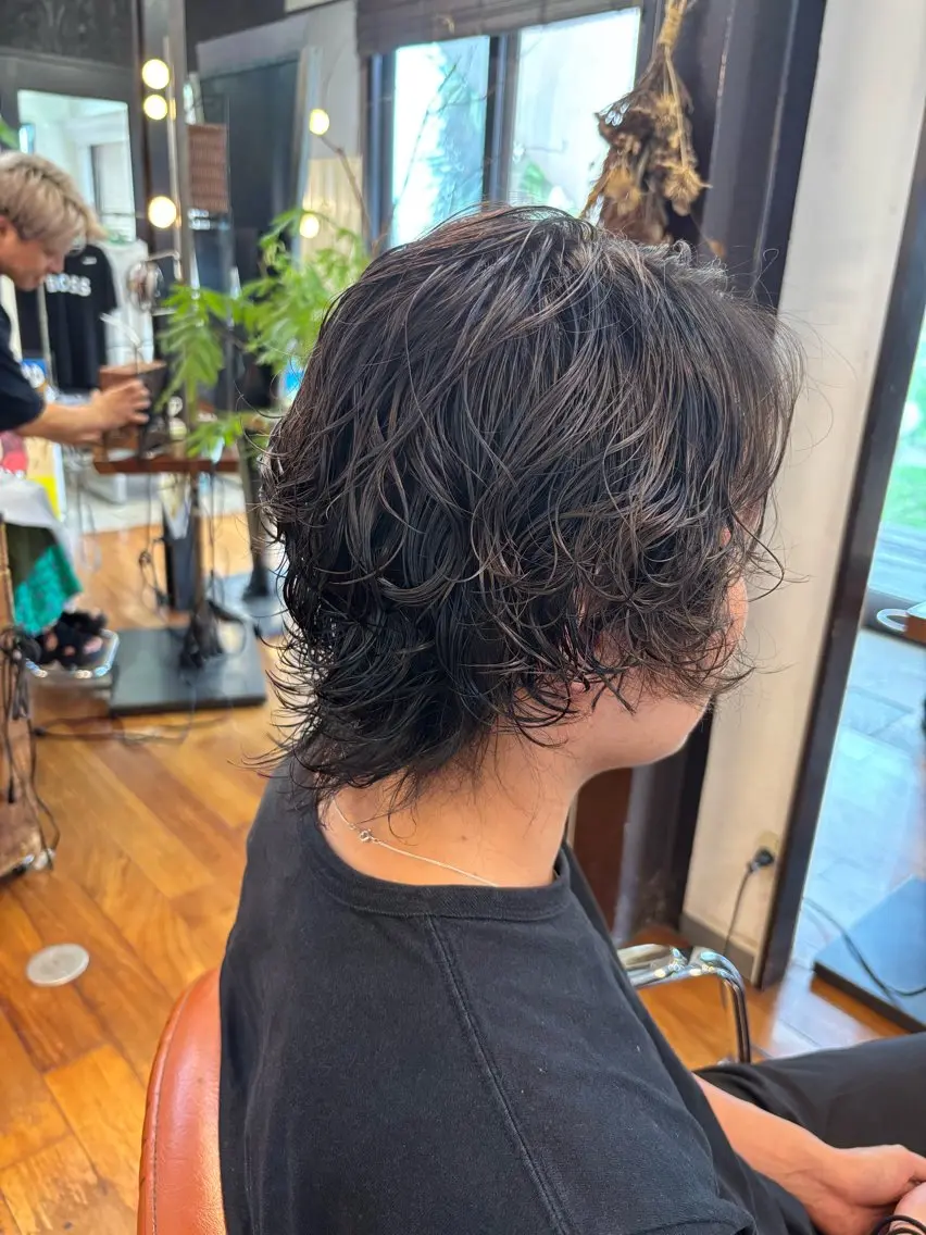 メンズ メンズウルフカット ウルフカット パーマ NAGONSTYLE 田村　莉生のヘアスタイル