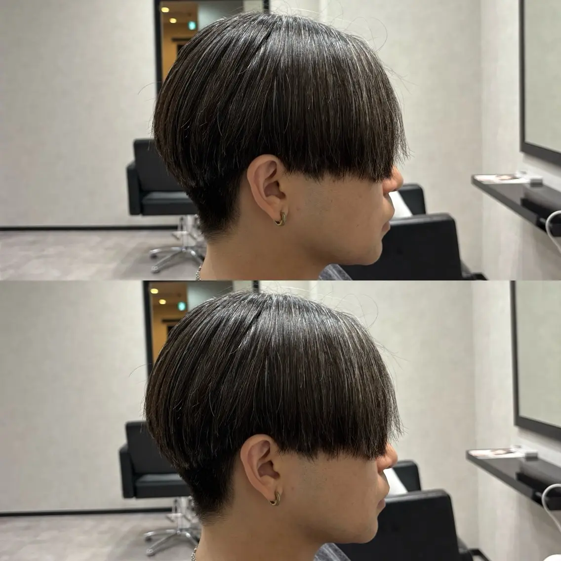 メンズ センターパート カット 岡田 洋太のヘアスタイル