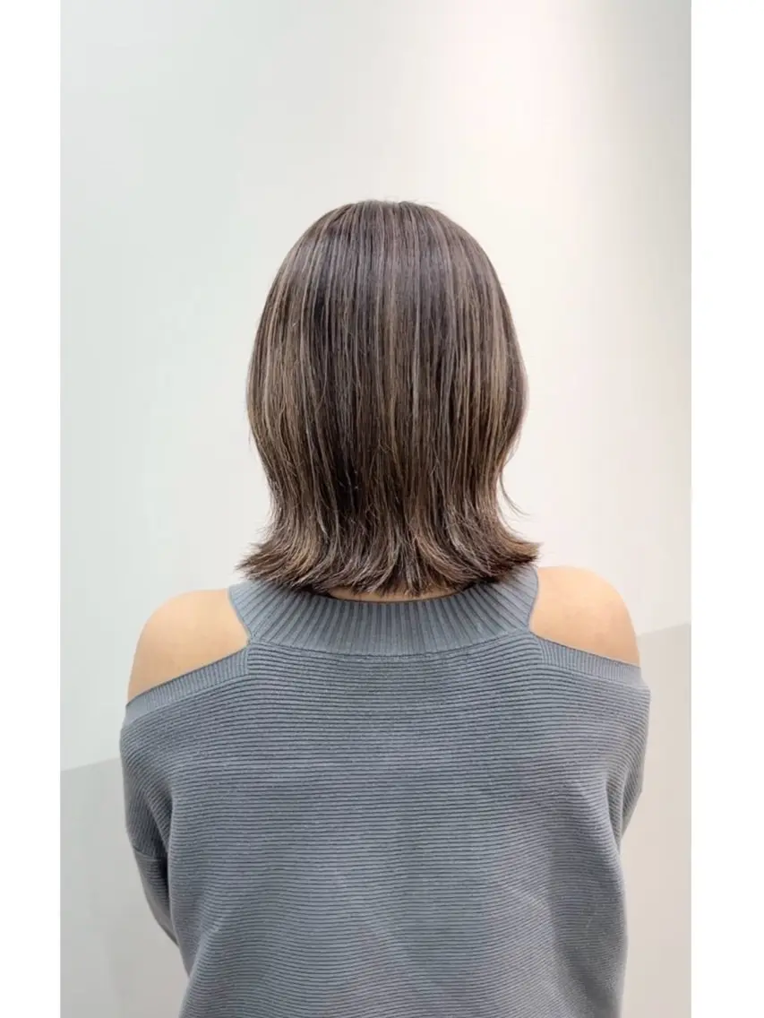 ミディアム カラー ヘアアレンジ ベージュカラー ハイライトカラー ハイライト カット ヘアカラー 似合わせレイヤー/ 美髪縮毛矯正/ミナエのヘアスタイル