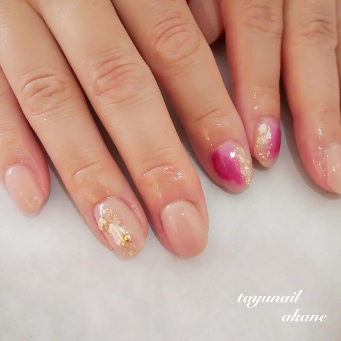 ネイル アートネイル ブルー ボルドー ジェルネイル パラジェル ネイルサロン 【たゆnail】のネイルデザイン