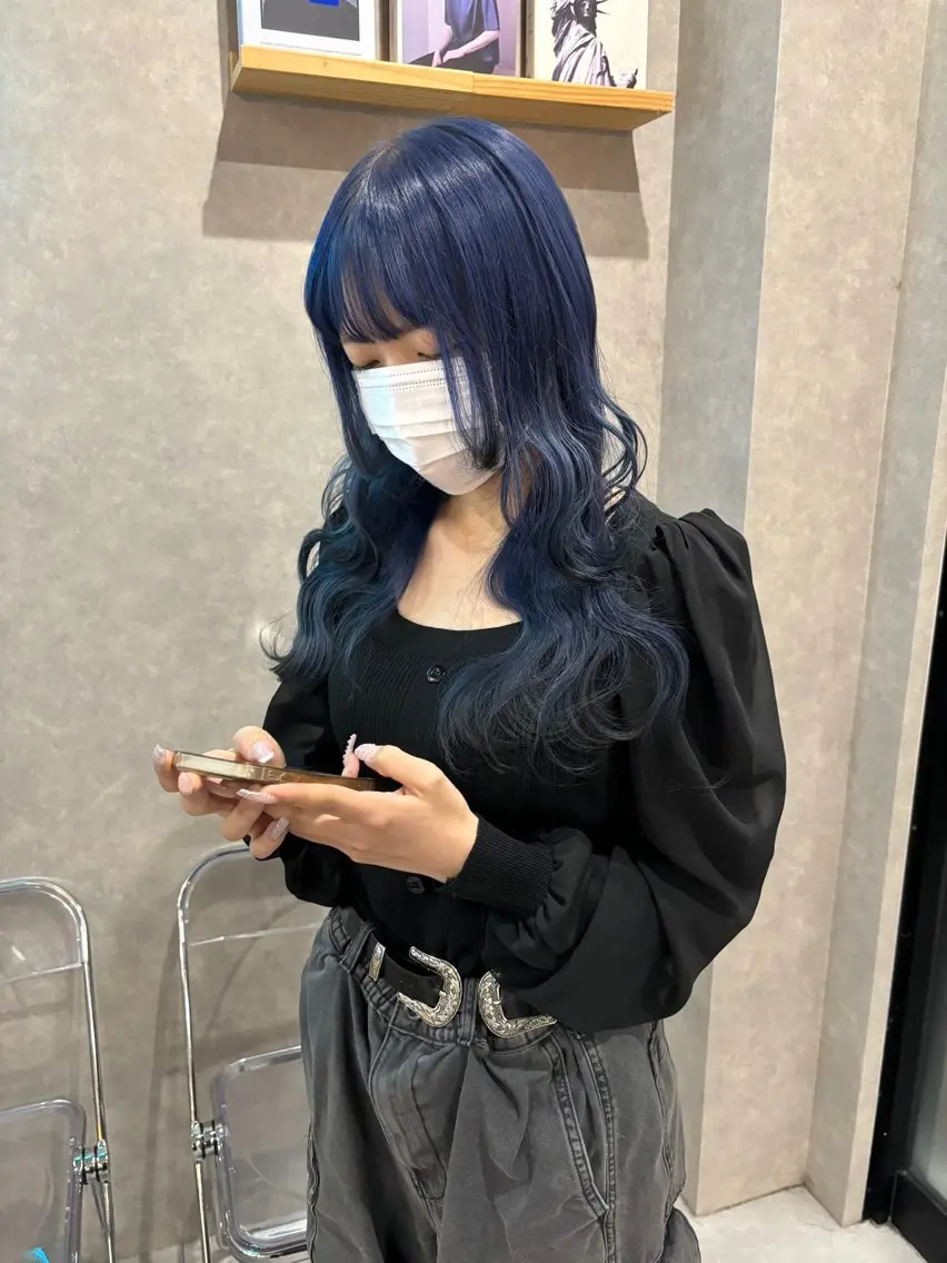 ロング ボブ ハイライト 髪質改善 韓国風ヘア レイヤーカット 長谷川 湧のヘアスタイル