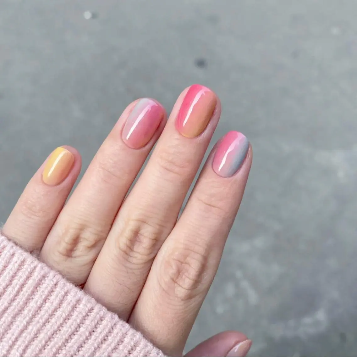 ネイル フットネイル フレンチネイル ジェルネイル ガラスフレンチ 韓国ネイル ToliyDeliy Nail Salonのネイルデザイン