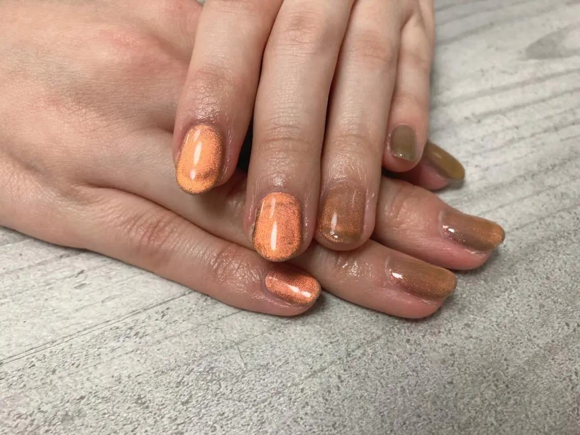 ネイル ブラウン フットネイル フレンチネイル ジェルネイル ハート ハンドネイル mogunail &blowのネイルデザイン