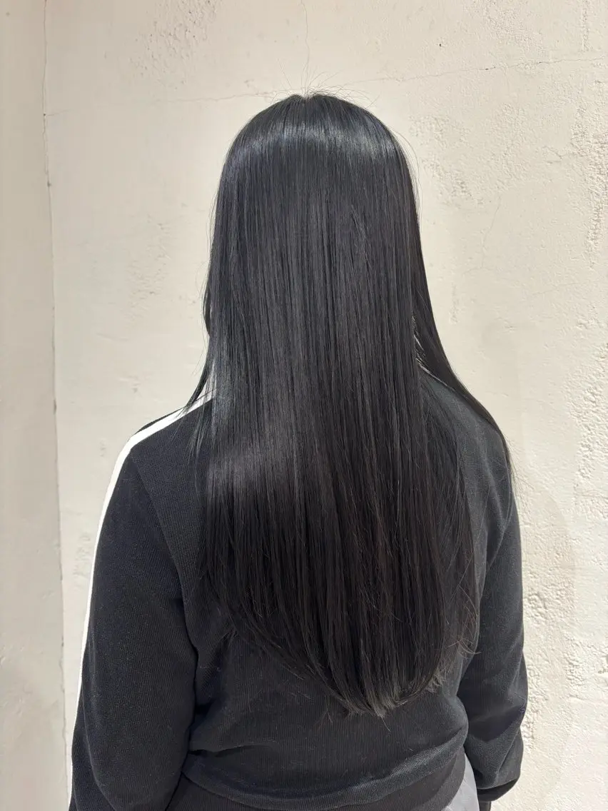 ロング 縮毛矯正 大人カラー✳︎ボブ 横関由美のヘアスタイル