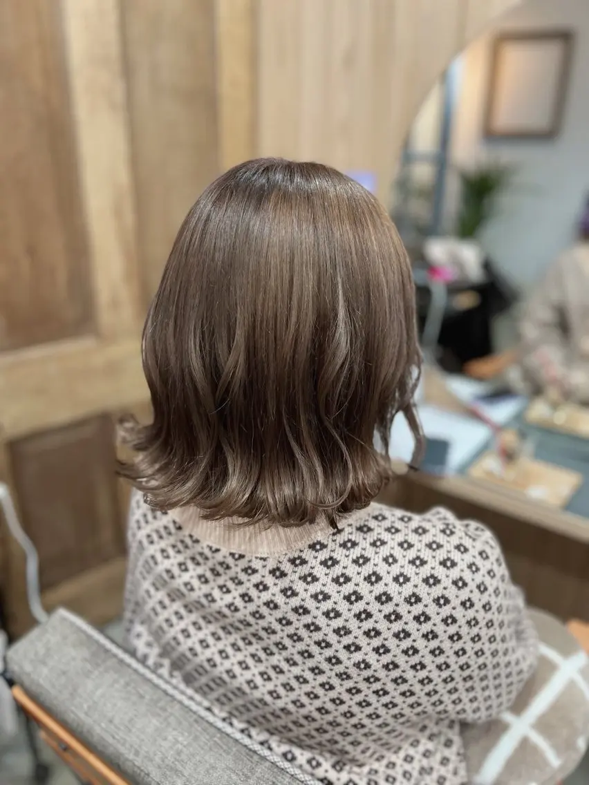 ミディアム カラー ベージュカラー ヘアカラー 髪質改善/艶髪🫧 ｼｽﾞｸ🦥🌿のヘアスタイル