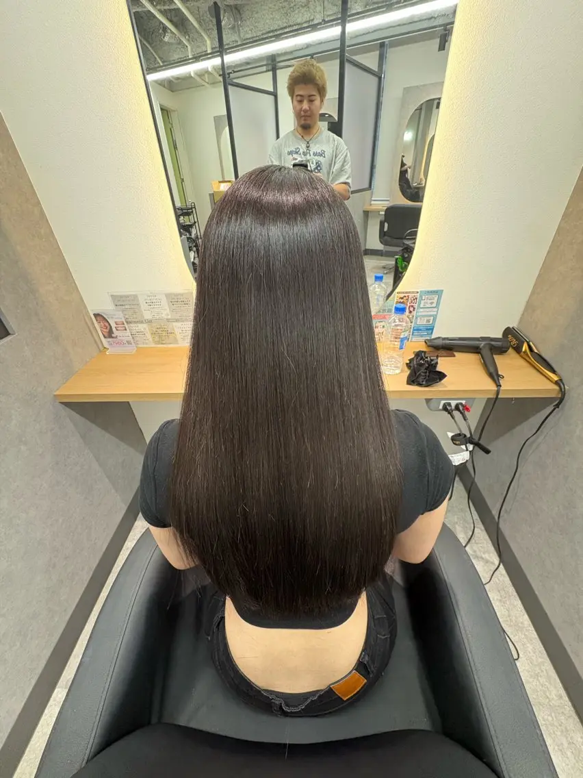 ロング 髪質改善 酸性ストレート 縮毛矯正 Ryu✨艶髪 髪質改善ストレート✨のヘアスタイル