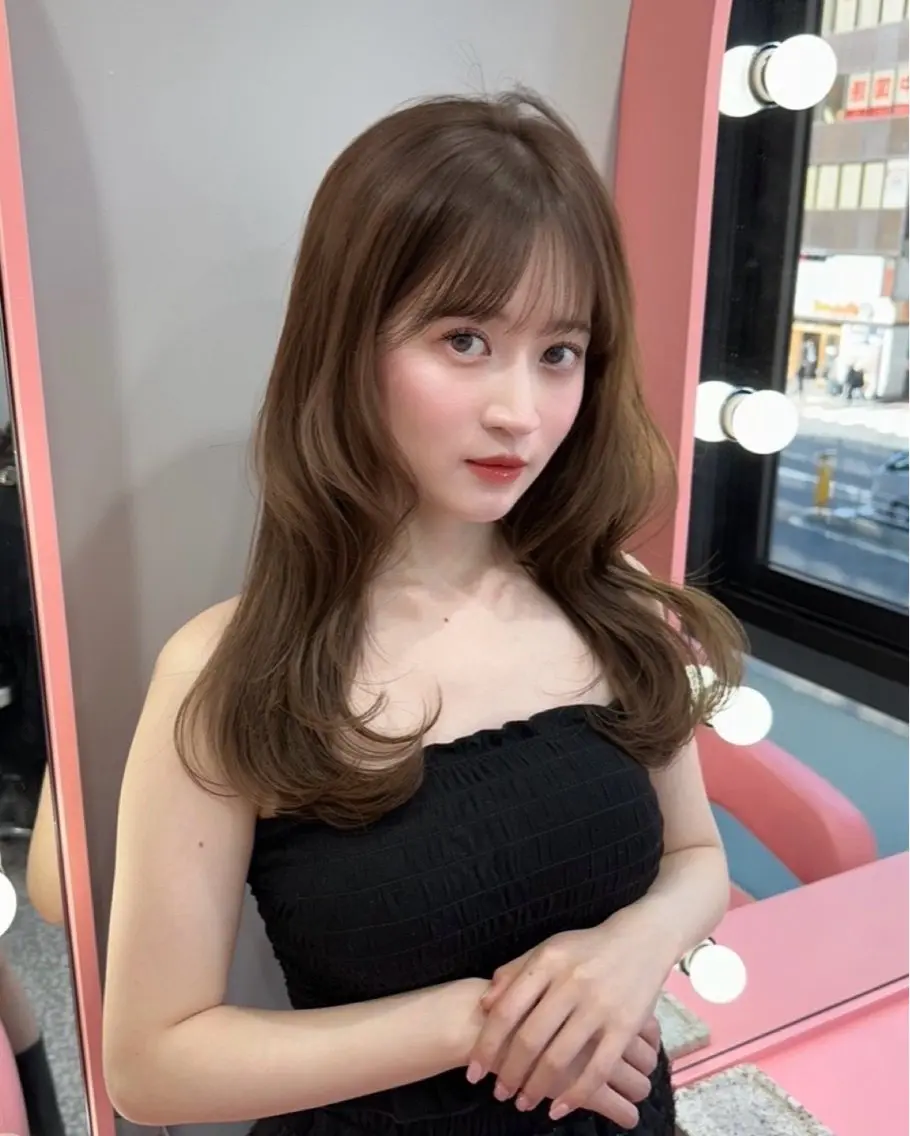 セミロング 韓国風カラー 韓国風ヘア レイヤーカット カット ヘアカラー トリートメント 透明感カラー♡ 原宿美容室￤Rinaのヘアスタイル