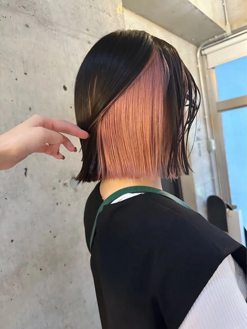 ミディアム ヘアカラー ♥️ボブ/ブリーチ なしカラー/mahoのヘアスタイル