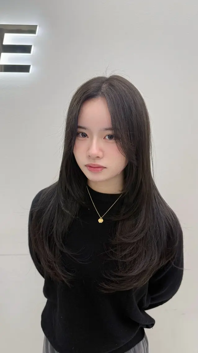 ロング カラー カット ヘアカラー トリートメント 中韓レイヤー/ ブラウン🤎はやとのヘアスタイル