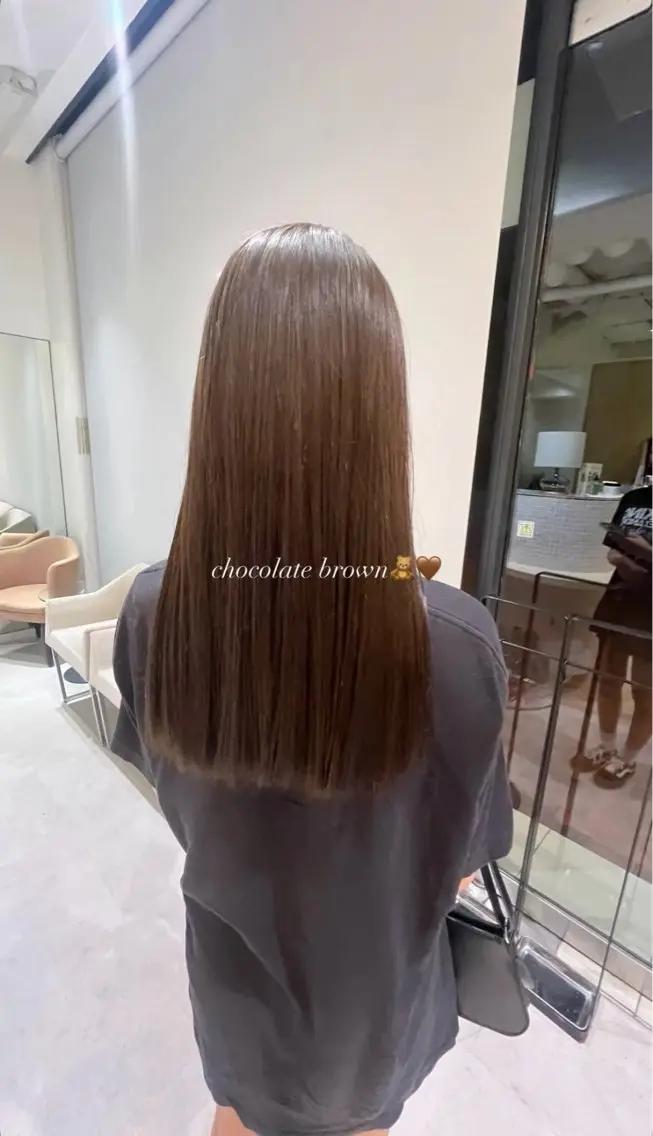 ロング カラー ブリーチ 縮毛矯正 阪口 優希のヘアスタイル