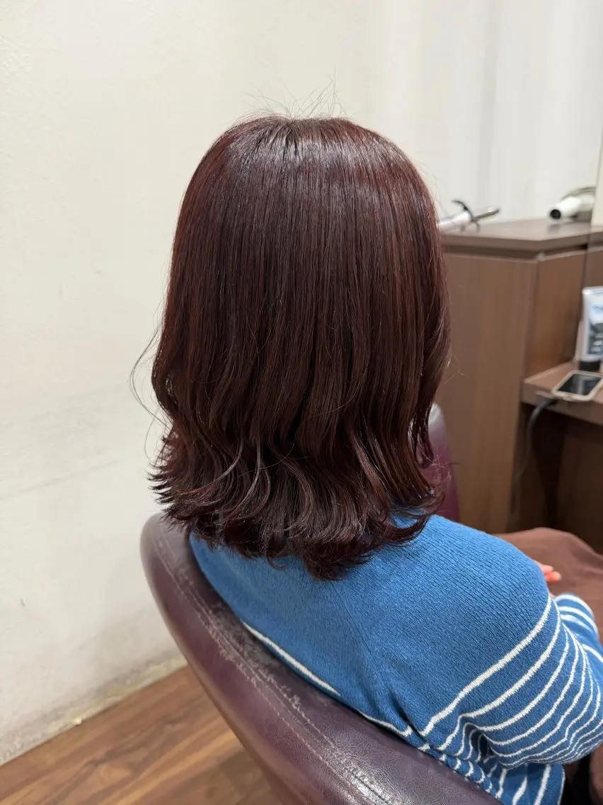 ミディアム カラー ブラウンカラー ピンクカラー ピンクブラウン 仲井 充のヘアスタイル