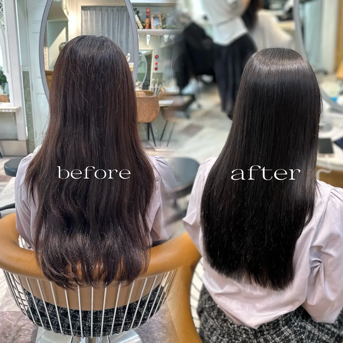 ロング ボブ 縮毛矯正 ダメージレス縮毛矯正 髪質改善【美冴】のヘアスタイル