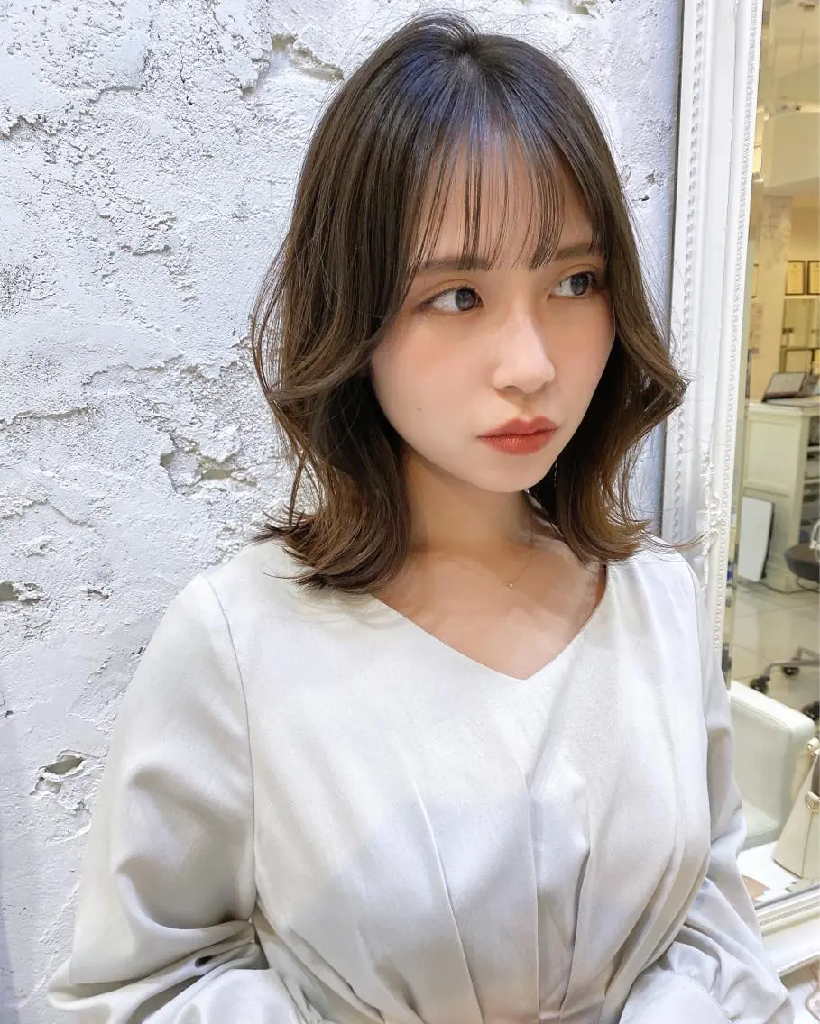 🤍韓国風前髪顔まわりカット✂︎ヨシンモリ巻き🤍の写真
