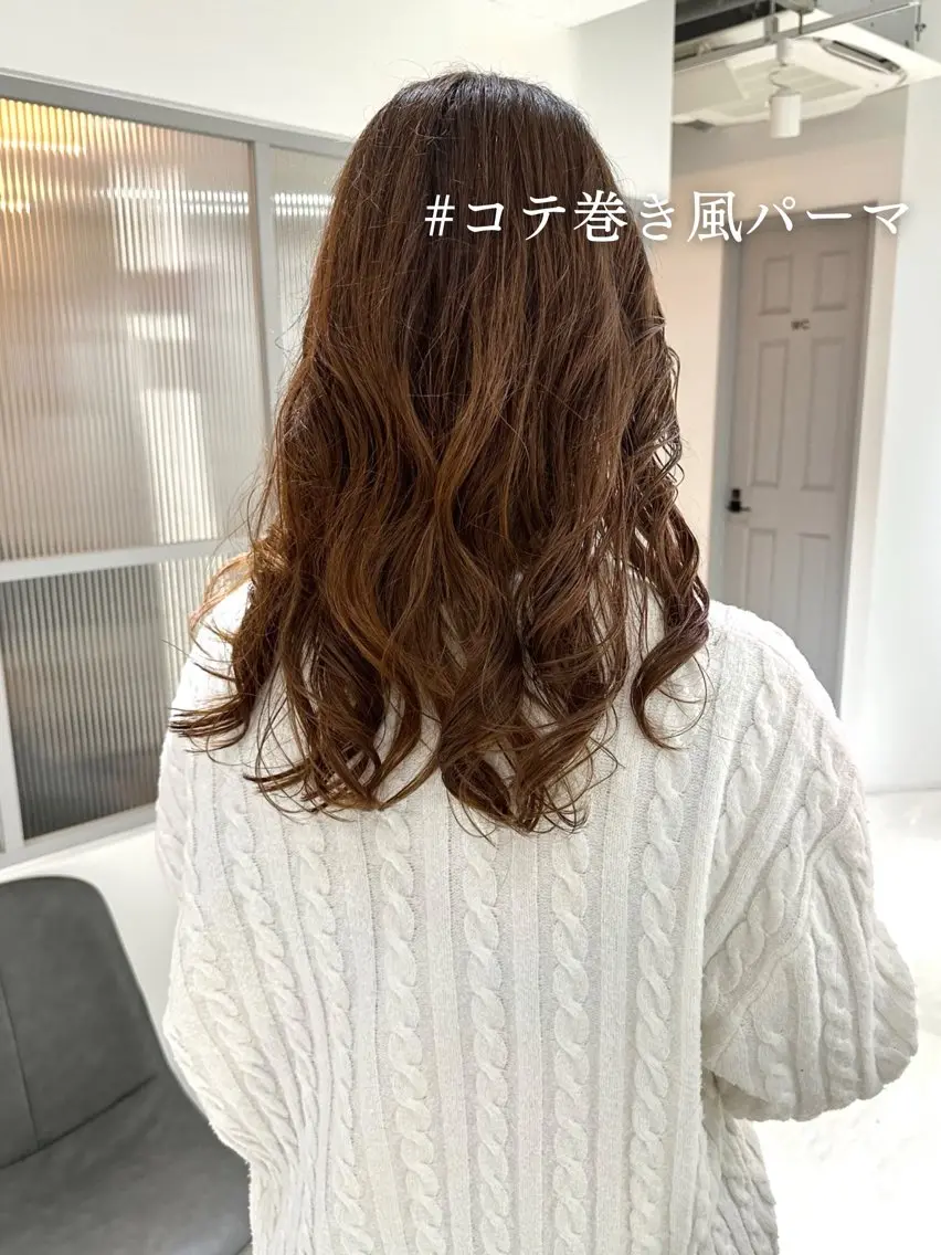 セミロング カラー パーマ 髪質改善 縮毛矯正/ レイヤー/銀座/本木のヘアスタイル