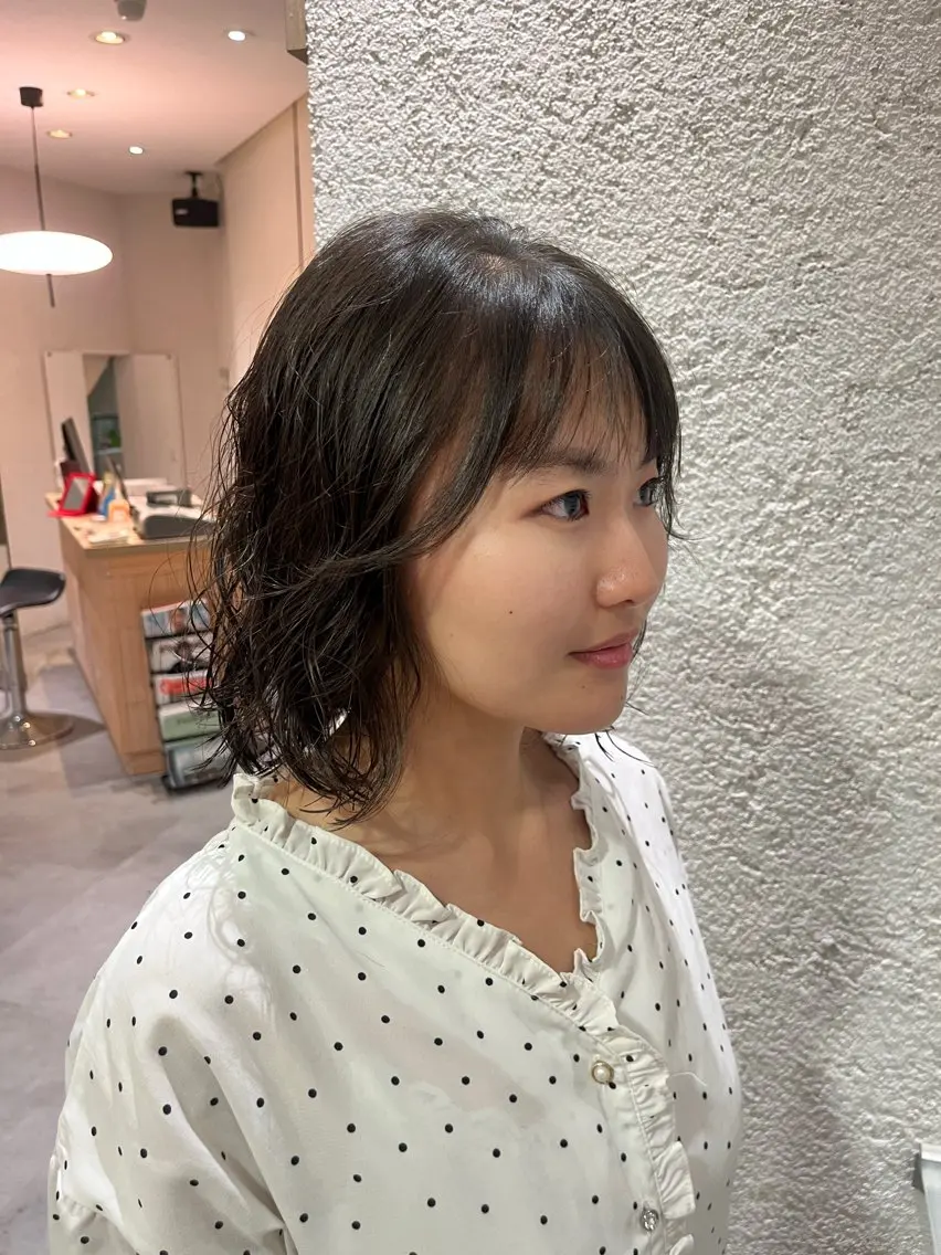 ミディアム パーマ 本田 茜のヘアスタイル