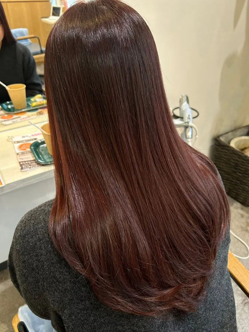 ロング カラー ブラウンカラー カット ヘアカラー トリートメント san _のヘアスタイル