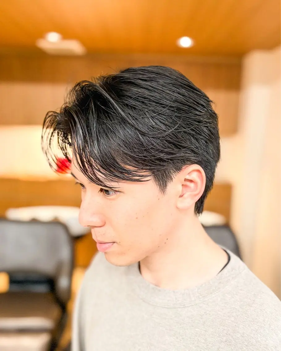 ショート パーマ メンズ カット 縮毛矯正 【メンズ縮毛矯正】 FILMS  軍司のヘアスタイル