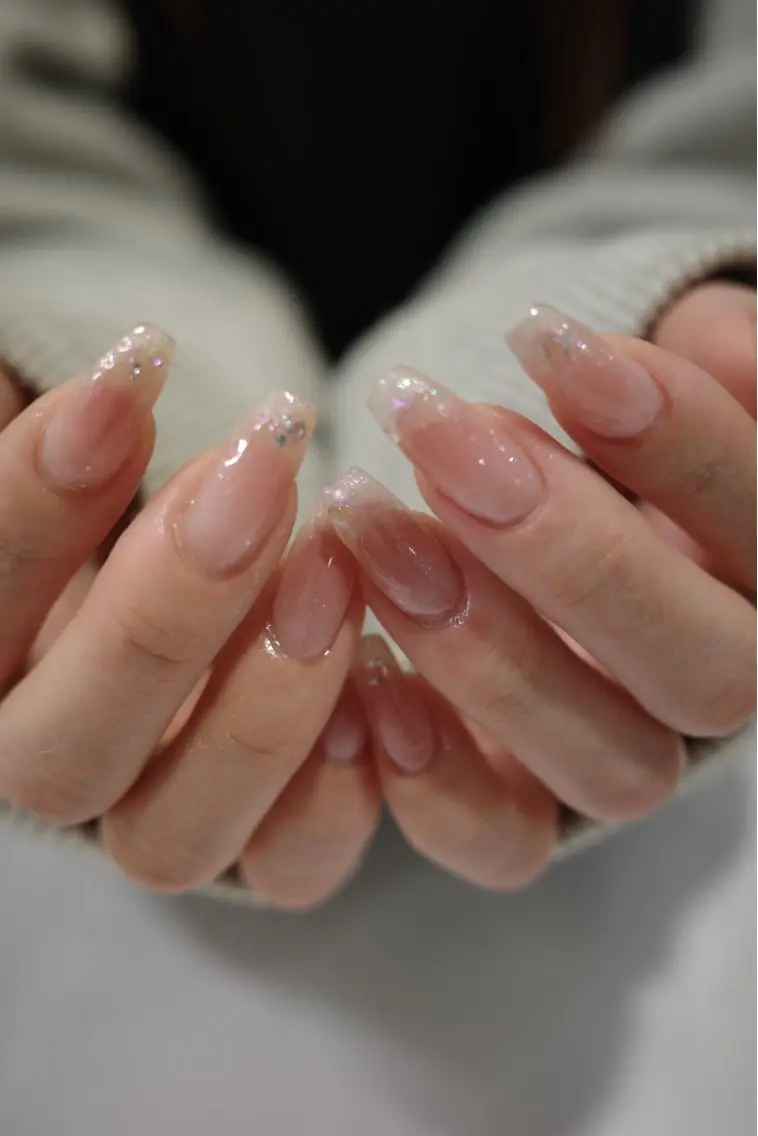 ネイル チークネイル ニュアンスネイル シンプルネイル ワンホンネイル ハンドネイル tete nailstudioのネイルデザイン