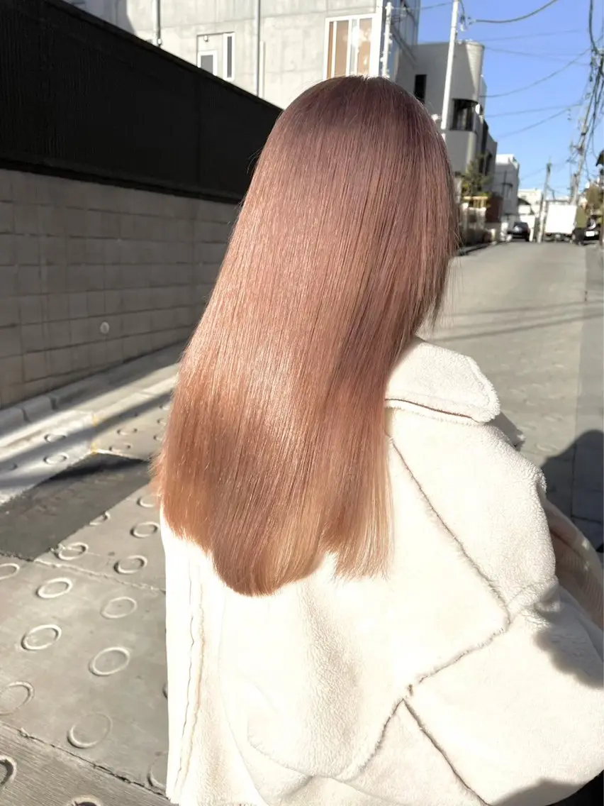 ロング カラー シールエクステ ベージュカラー ブリーチ ケアブリーチ デザインカラー 🦋韓国hair🦋 エクステ店長sakiのヘアスタイル