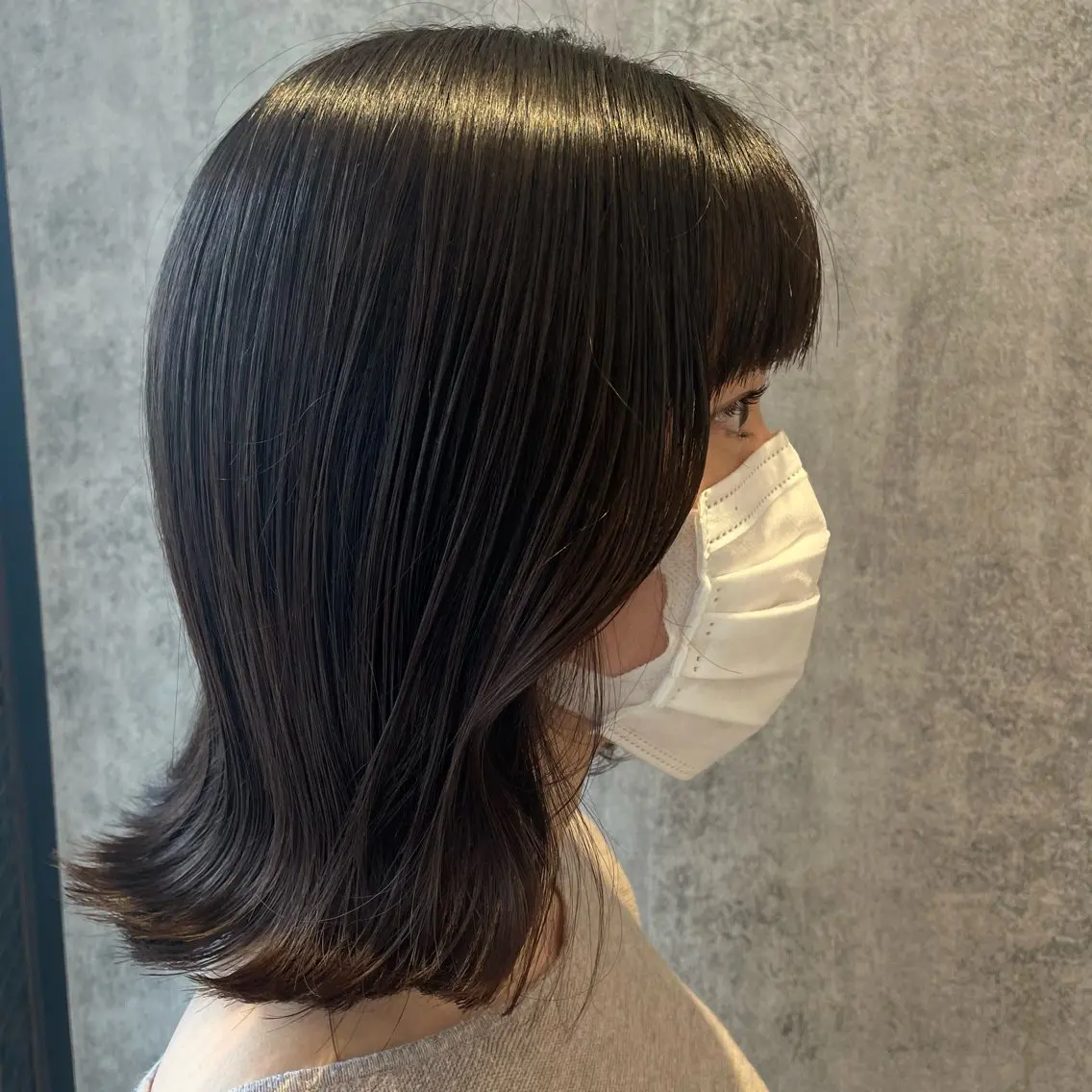 ミディアム 切りっぱなしボブ ボブ 松澤 寧音のヘアスタイル