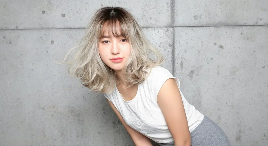 セミロング カット ヘアカラー パーマ トリートメント 🌼U24 ヘアデザインラボのヘアスタイル